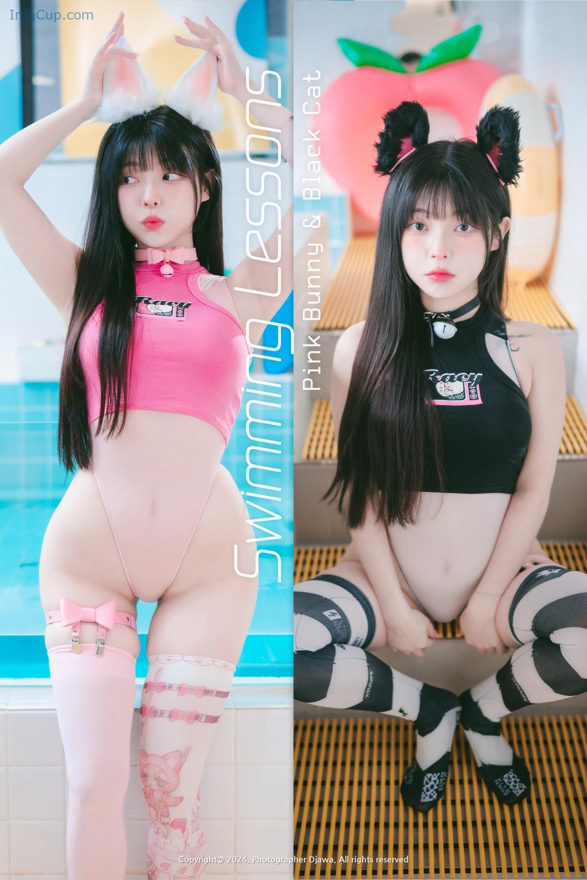 Yudi-유디-DJAWA-Pink-Bunny-Black-Cat-Set01.jpg Yudi 유디 DJAWA Pink Bunny Black Cat Set01