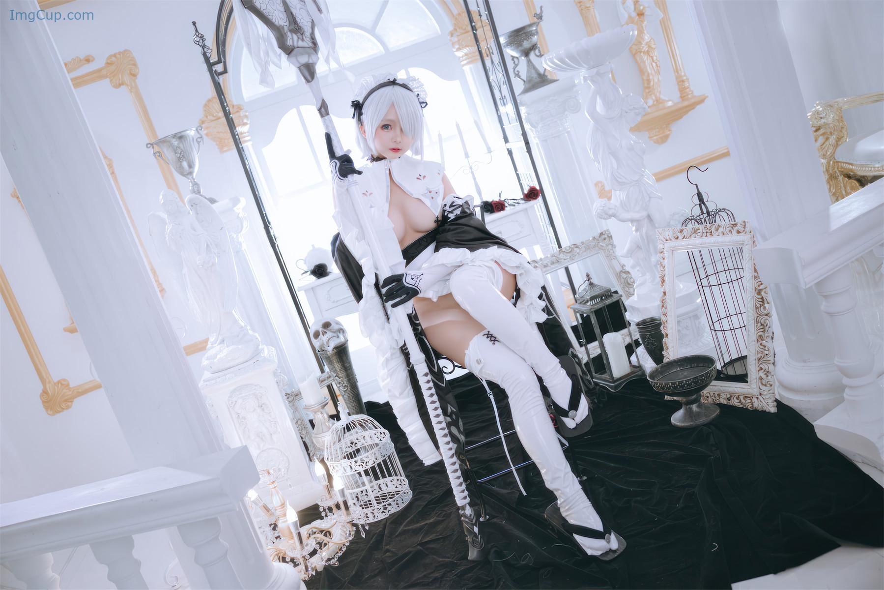 Cosplay-Rinaijiao日奈娇-2B奶盖女仆-Set02.jpg Cosplay Rinaijiao日奈娇 2B奶盖女仆 Set02